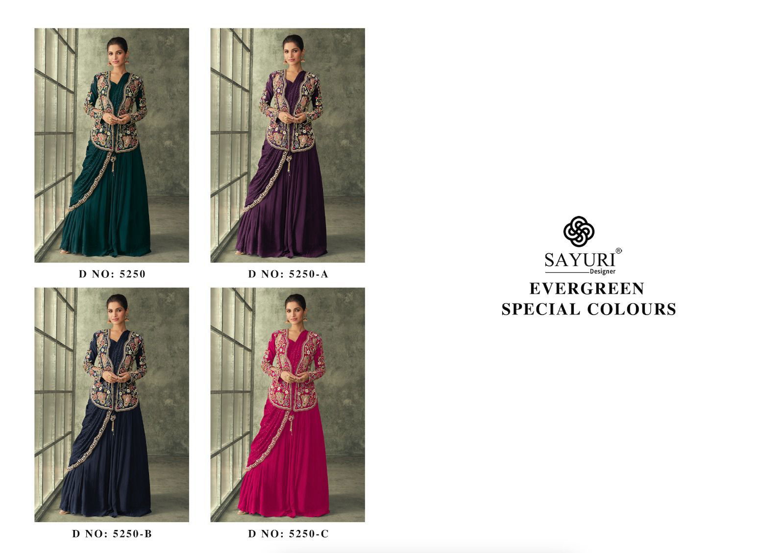 Sayuri Evergreen Special 5250 Wedding Wear Designer Gown Catalog
